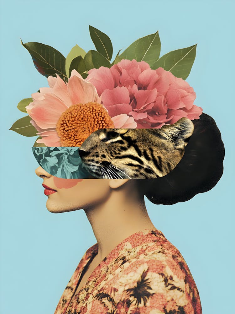 Woman With Flowers On Her Head