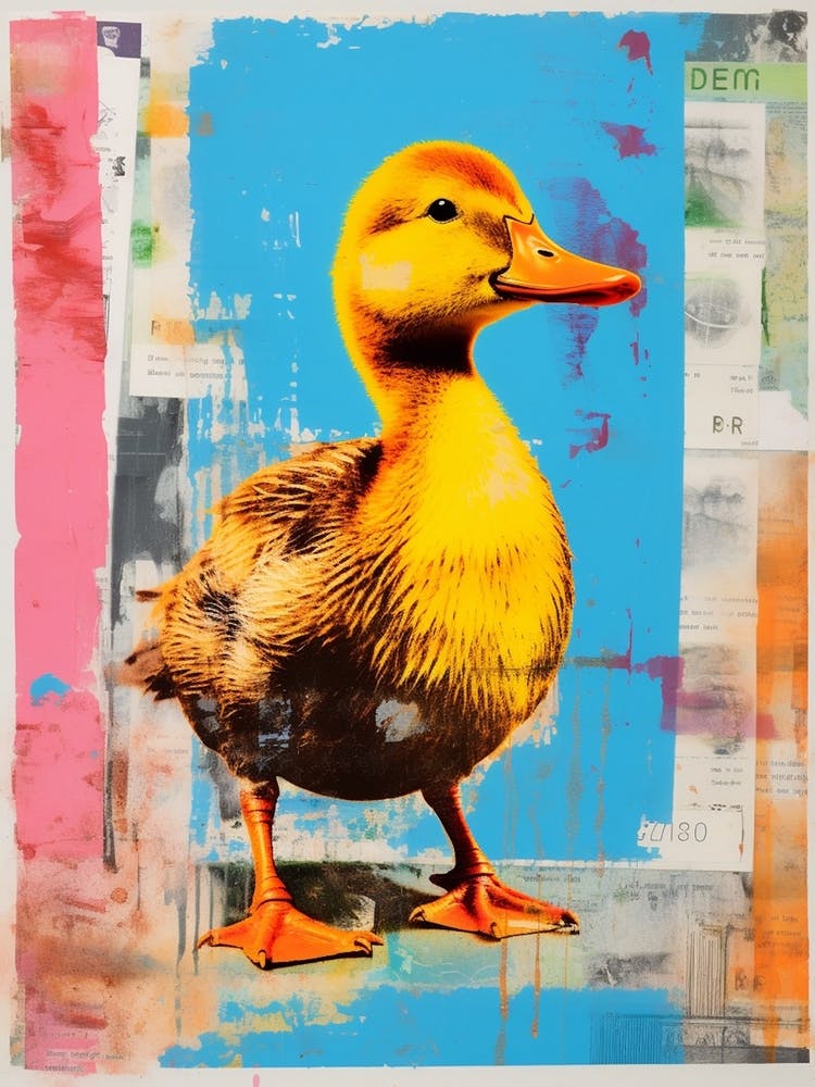 Duck Pop Art Risograph Inspired 1