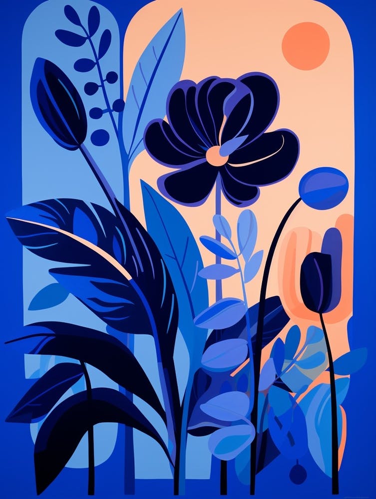 Blue Flower Illustration Bird Of Paradise