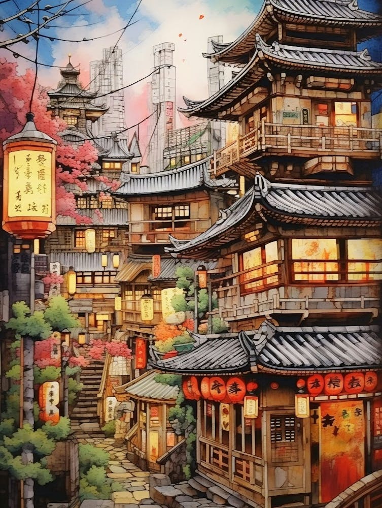 Japanese Cityscape Traditional 4