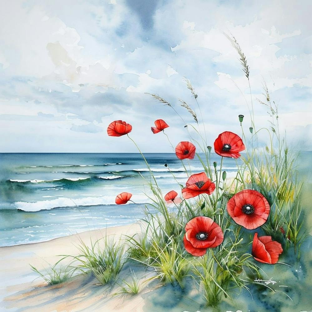 Poppies On The Beach