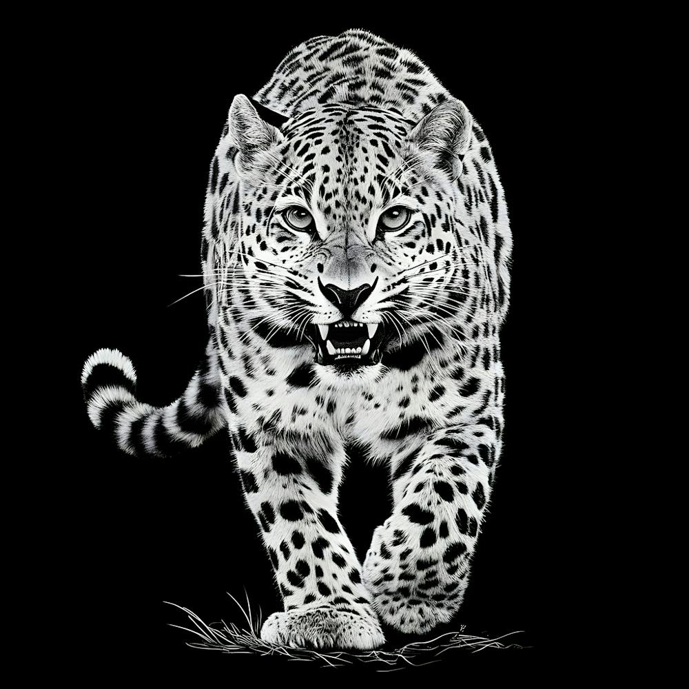 Leopard Walking In The Grass