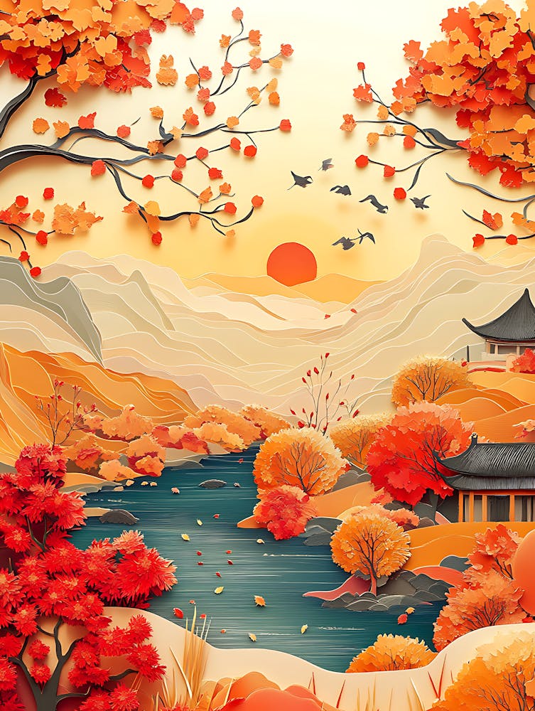 Beautiful Landscape Paper Craft Style 8