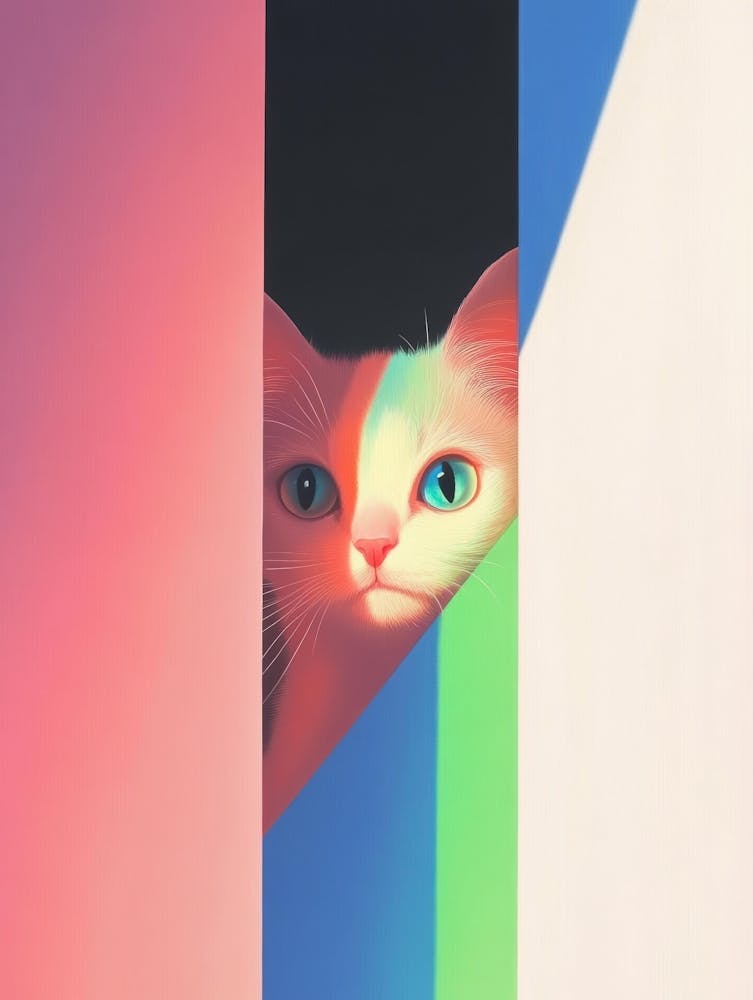 Cat Peeking Out Of A Window