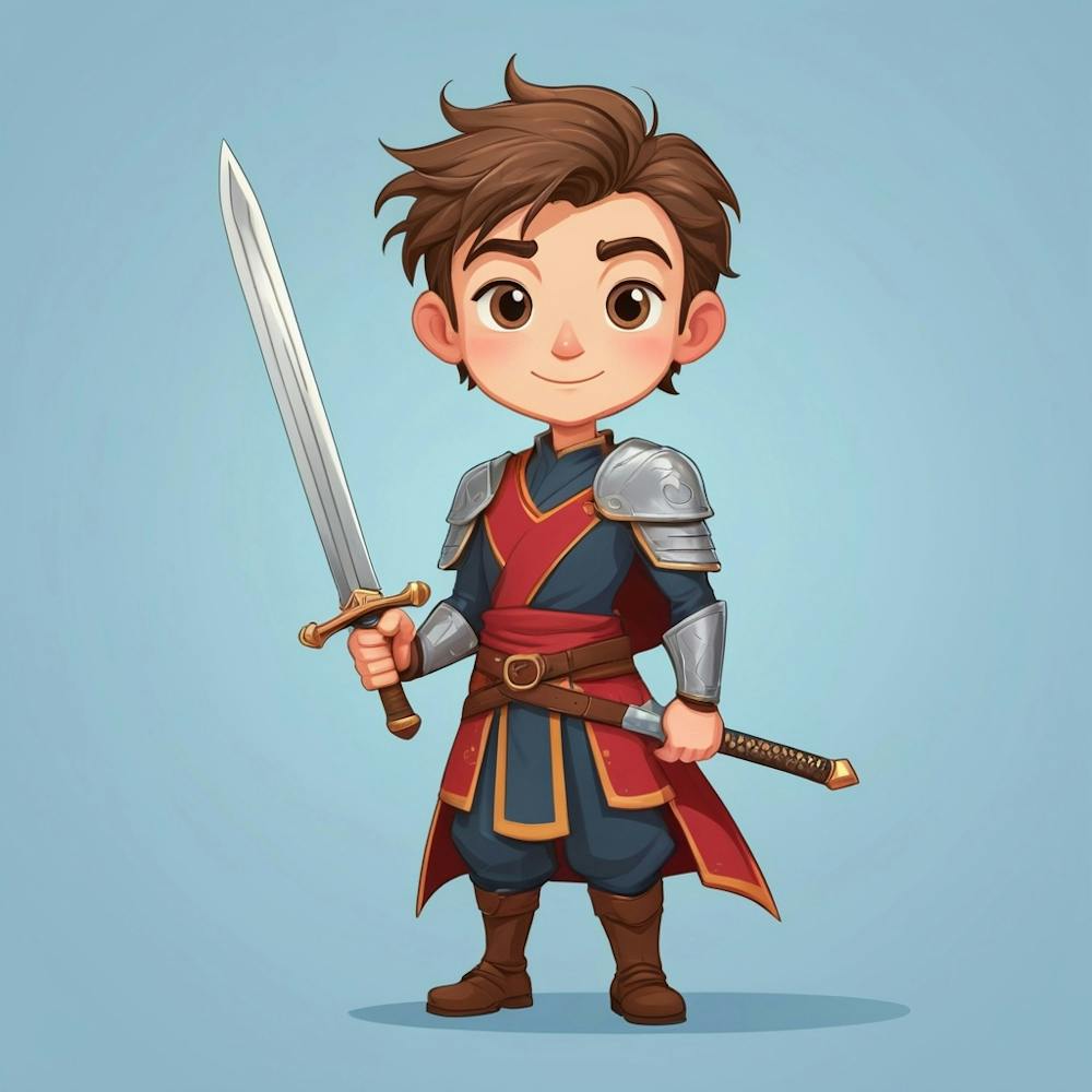 Default Sword Simple Cartoon Vector Character Design 1