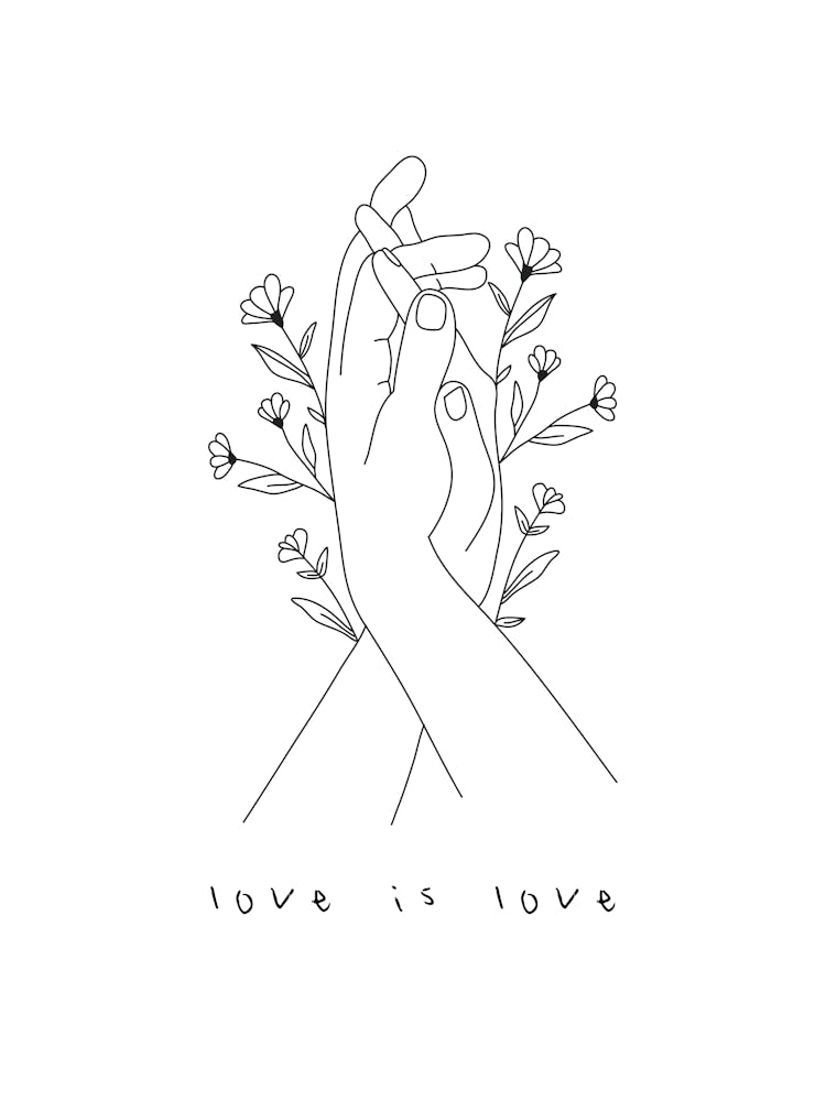 LOVE IS LOVE | BLACK AND WHITE MINIMALIST PRINT |