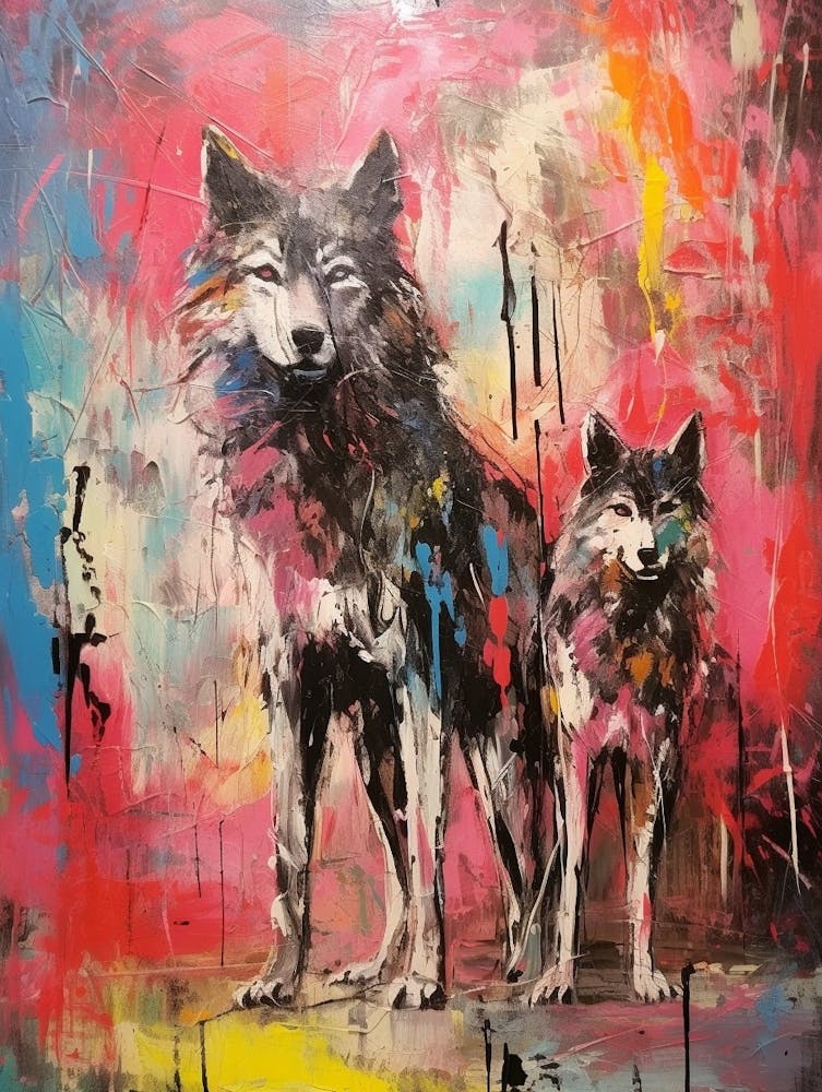 Wolves Abstract Expressionism 1