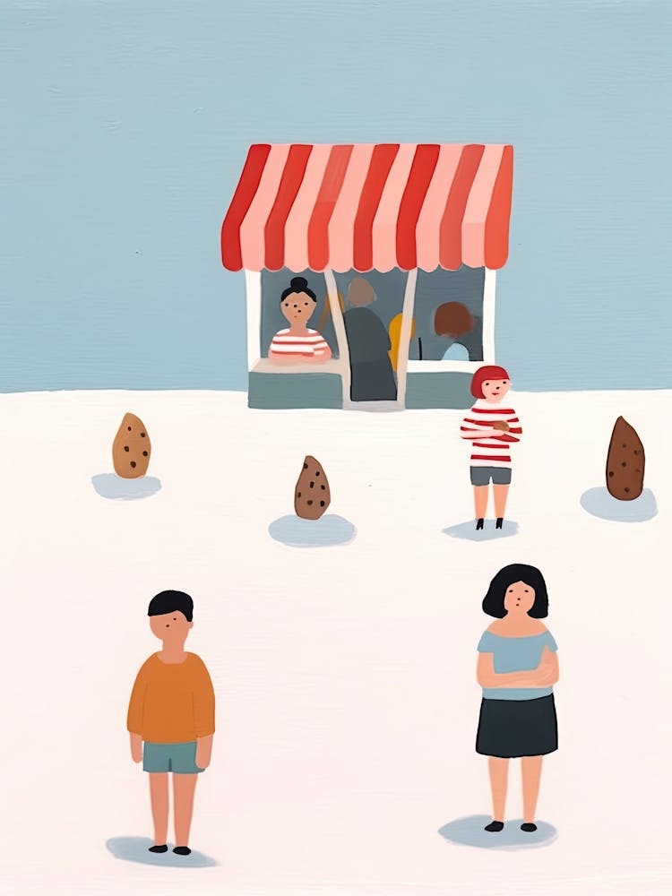 At The Icre Cream Shop Scene, Tiny People And Illustration 1