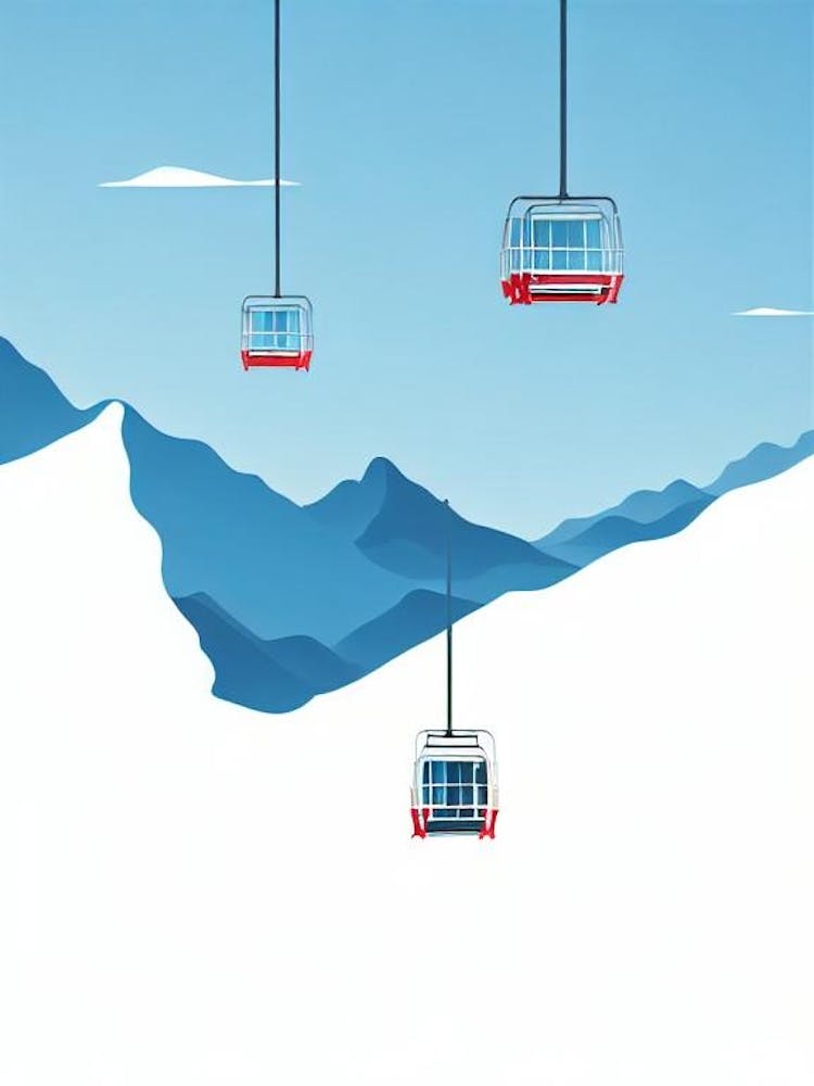 Arabba, Italy Minimal Skiing Poster