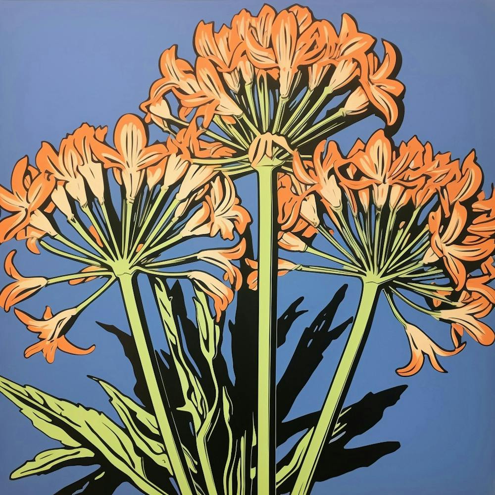 Agapanthus 3 Pop Art Illustration Square