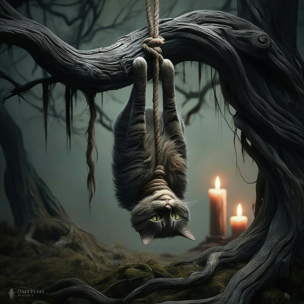 Default A Gothic Mystical Cat Rendered In Eerie Photorealistic 2