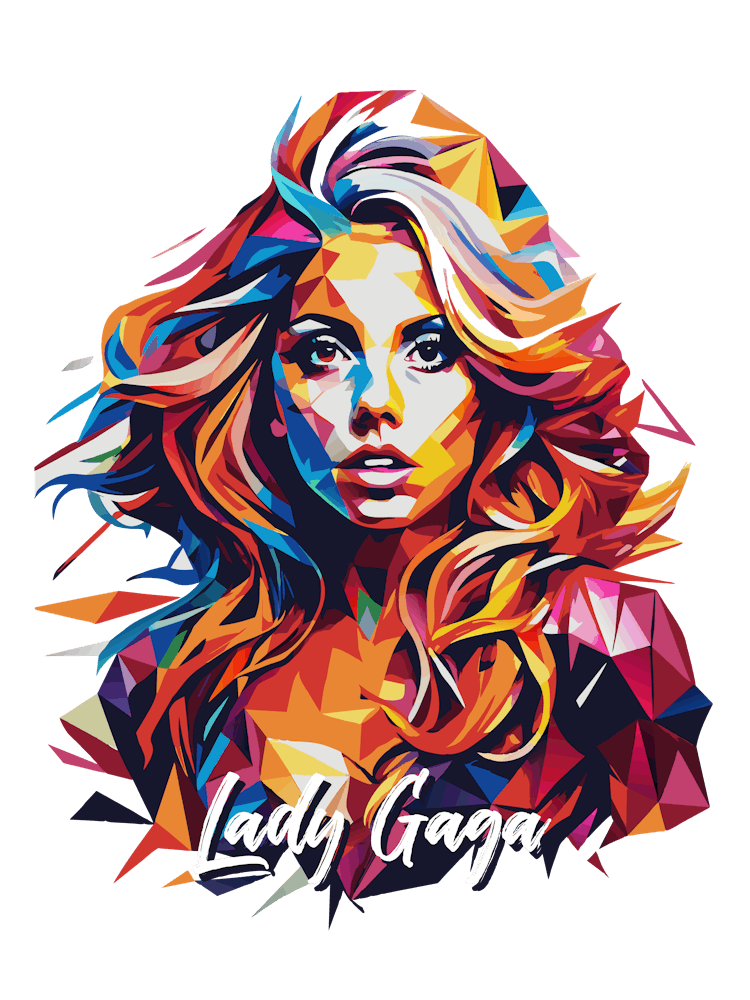 Lady Gaga 01 Portrait Music Icon Style WPAP Pop Art