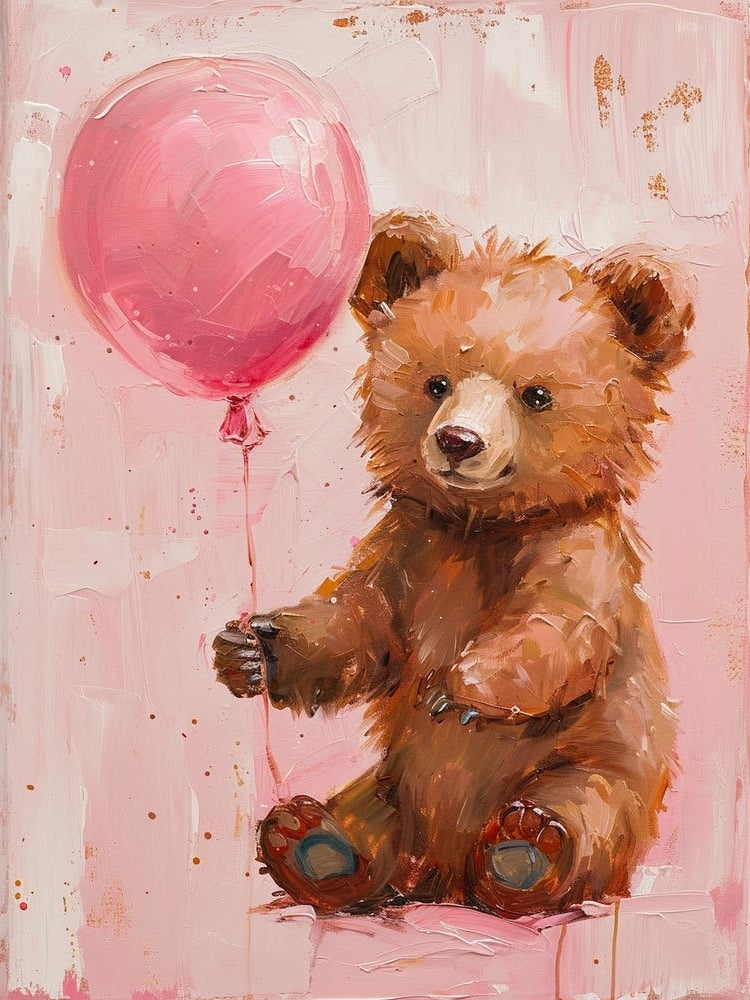 Cute Brown Bear 1 With Balloon