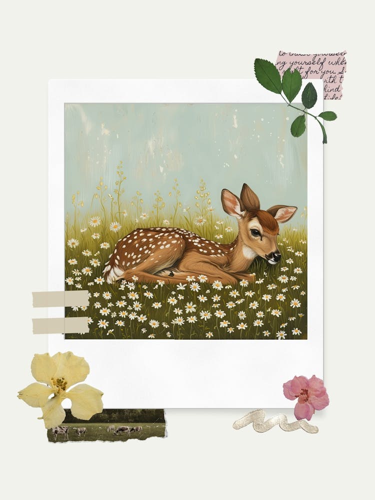 Scrapbook Fawn Fairycore Painting 1