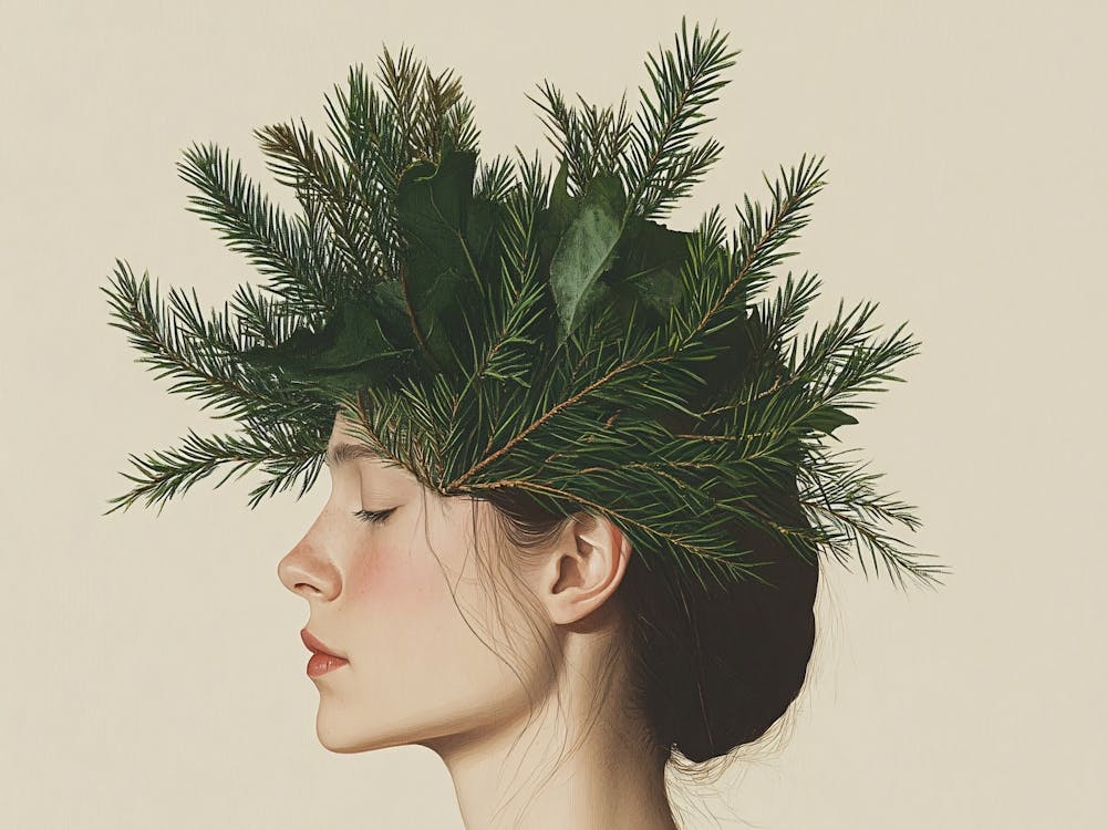 Girl With A Wreath On Her Head