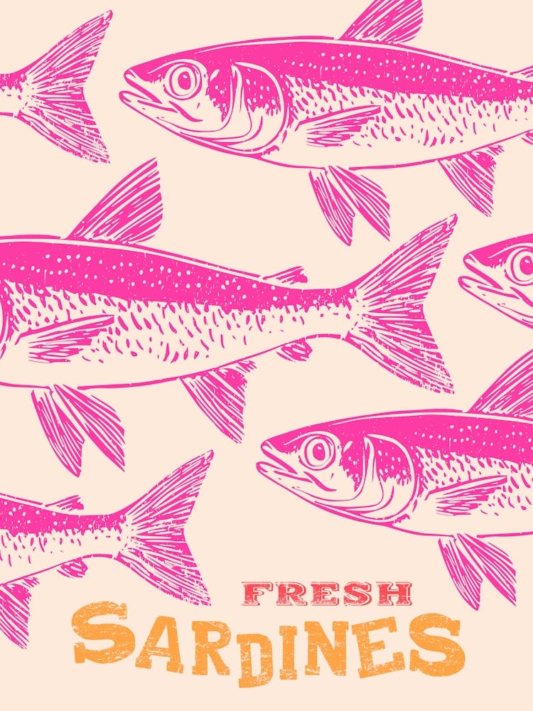 Maximalist Pink And Orange Sardines Dopamine Kitchen