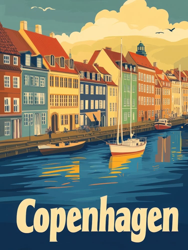 Aihrgdesign A Vintage Travel Poster Of Copenhagen Featuring T 61b6958f F74b 43c0 97fc 3c0422478fe8 3