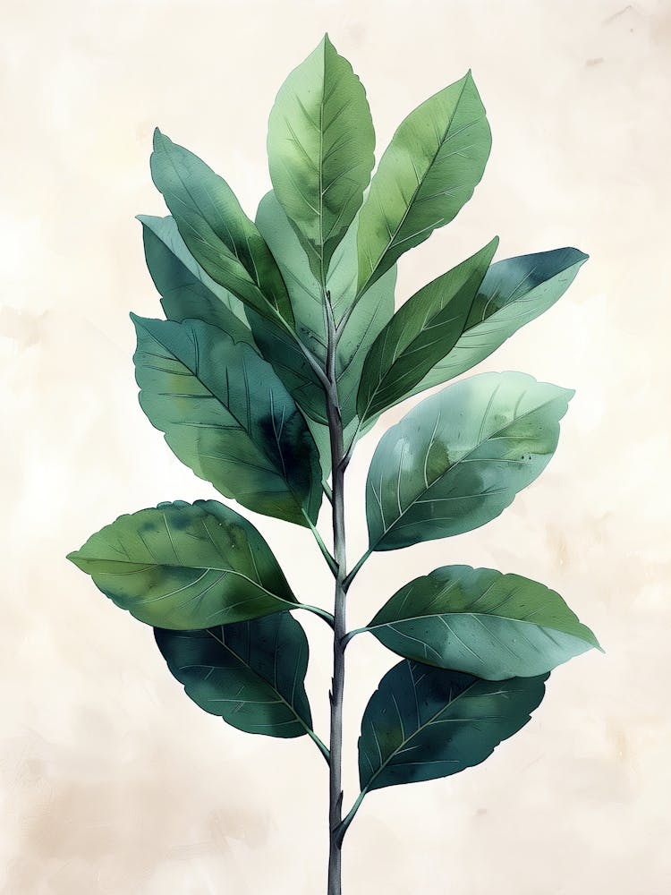 Green Leaves On A Branch
