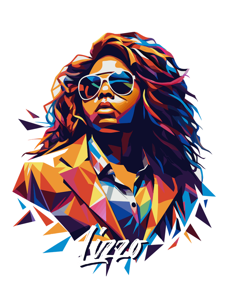 Lizzo 02 - Portrait Icône Musicale Style WPAP Pop Art