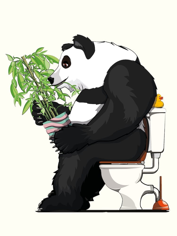 Panda Bear On The Toilet