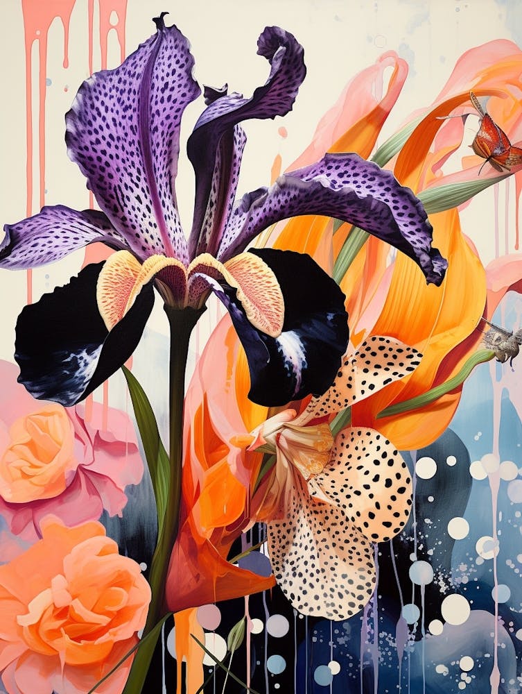 Surreal Florals Iris 1 Flower Painting