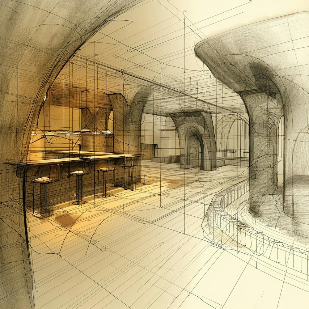 Sketch Of A Kitchen