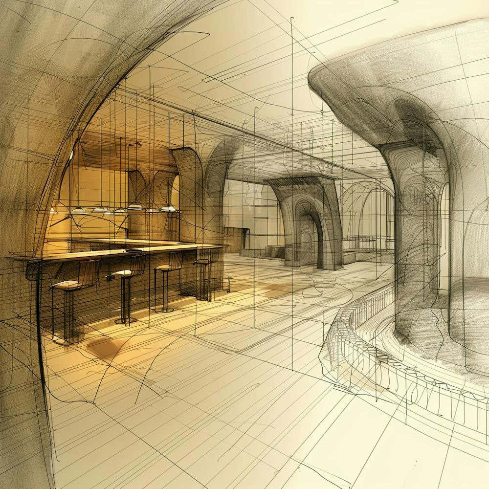 Sketch Of A Kitchen