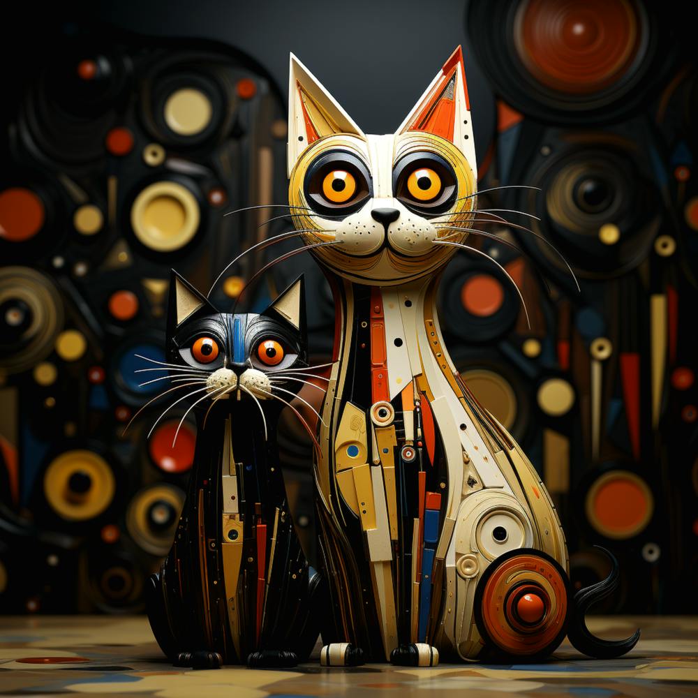 Art Abstrait de Chats