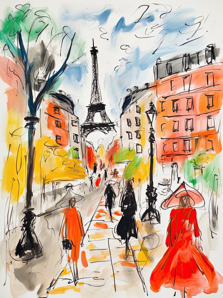 Paris, Dreamy Storybook Illustration 4