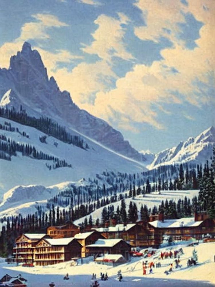 Tignes, France Ski Resort Vintage Landscape 2 Skiing Poster