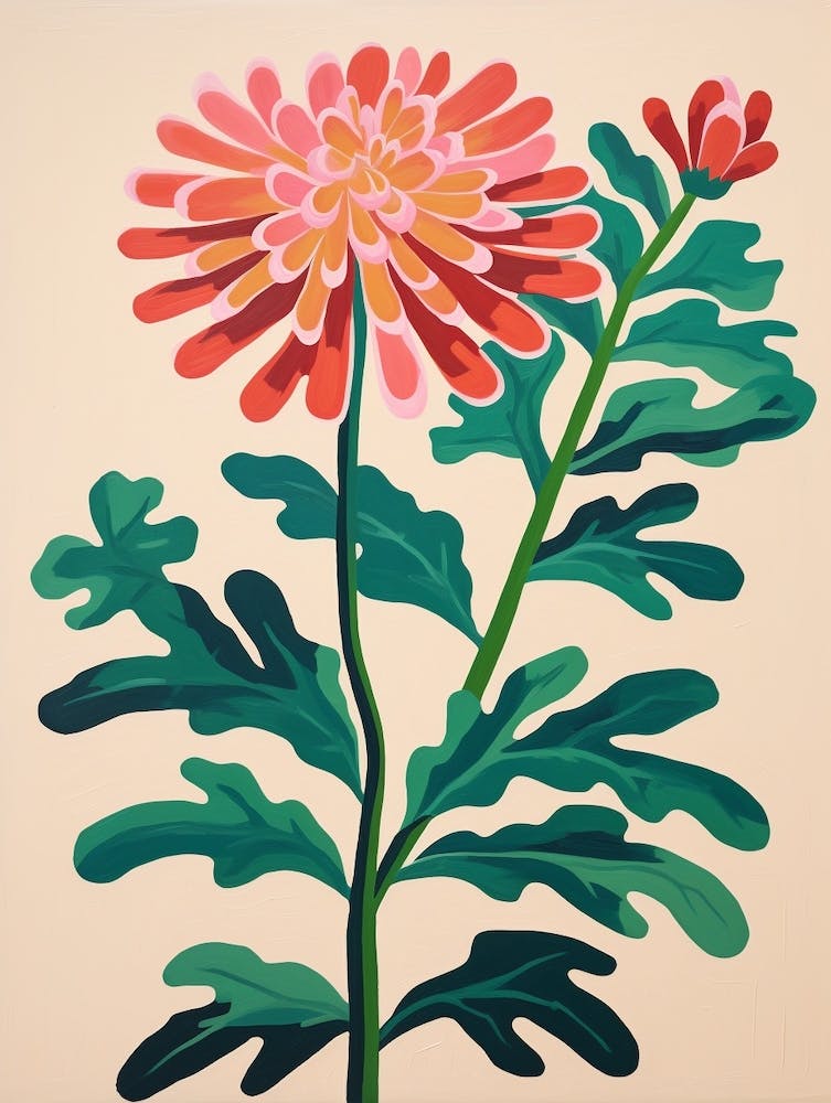 Cut Out Style Flower Art Chrysanthemum 1