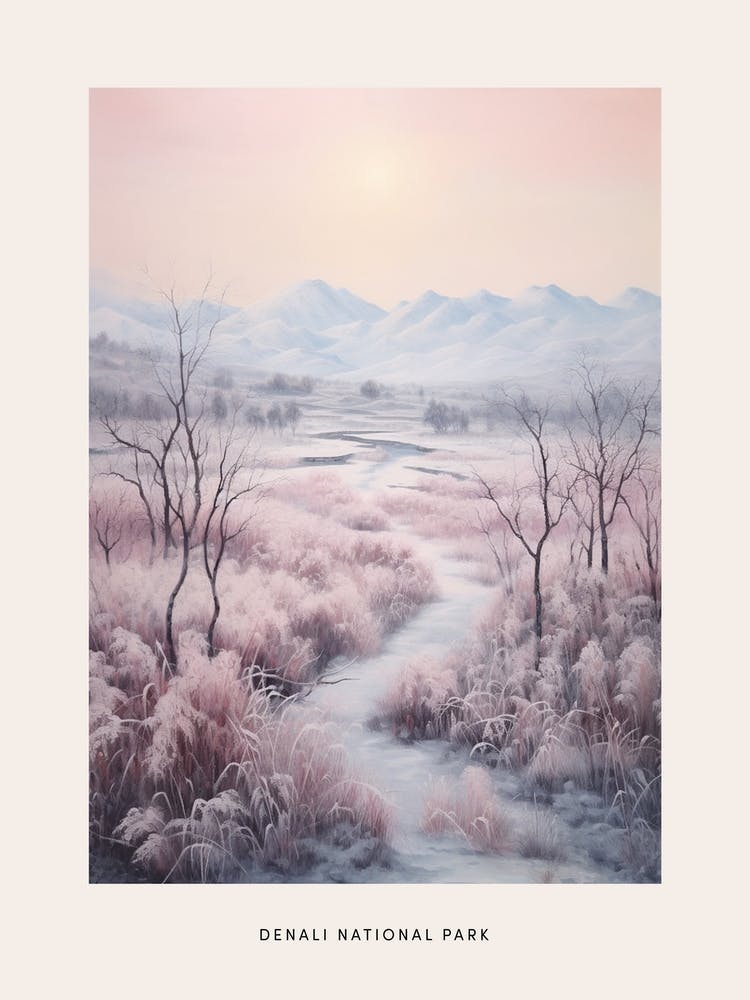 Dreamy Winter National Park Poster  Denali National Park United States 3