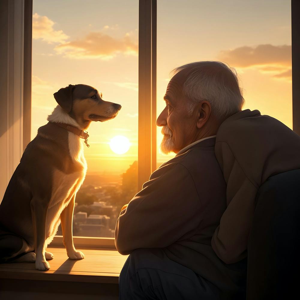 Sunset With Dog