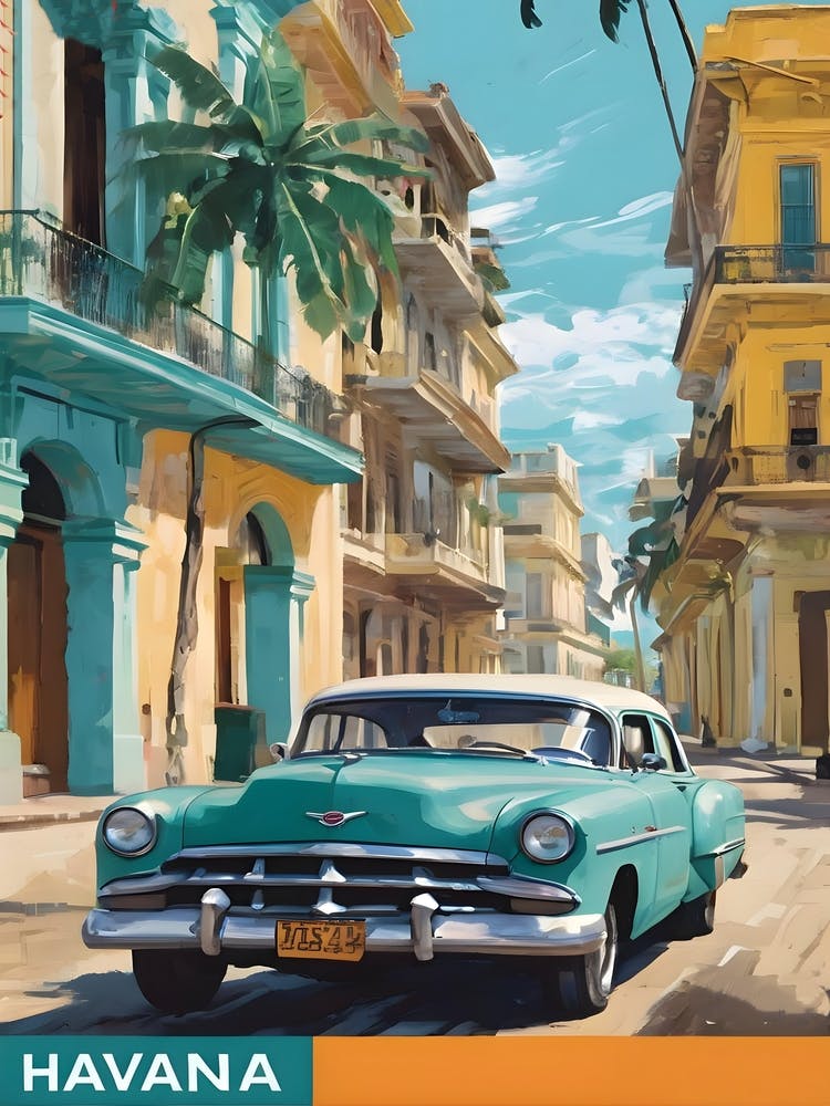 Havana travel poster wall art print