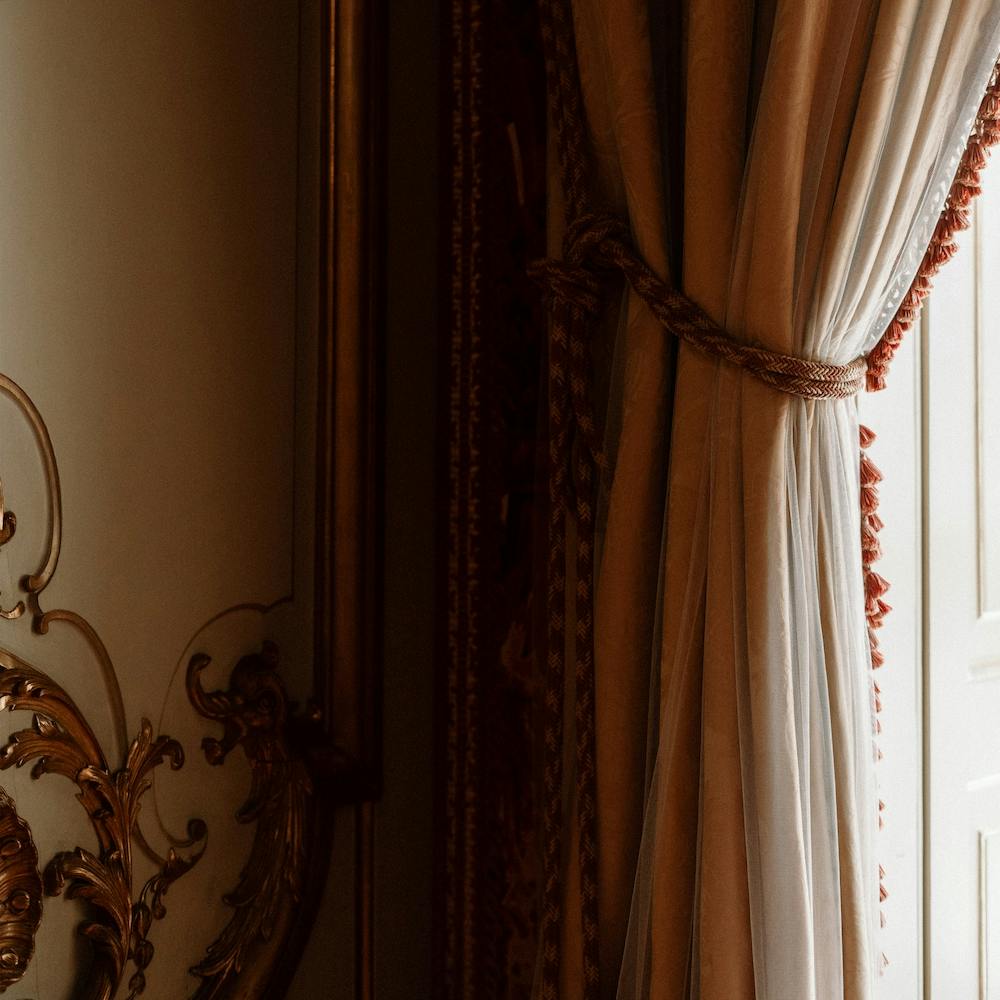 Classic Home Window, Curtain And Daylight  Colour Interior Photography Square