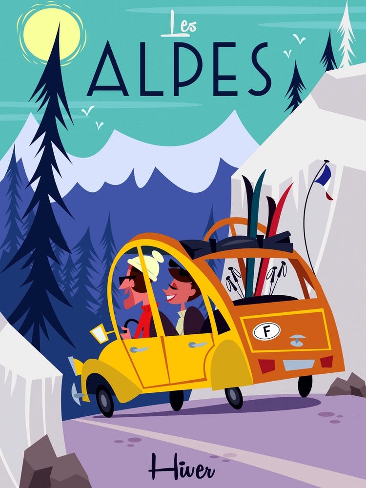 Les Alpes Hiver Poster
