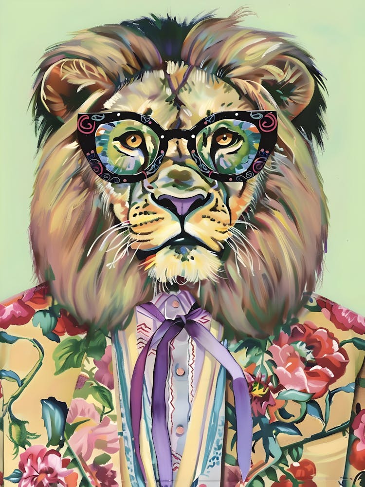 Lion With Glasses