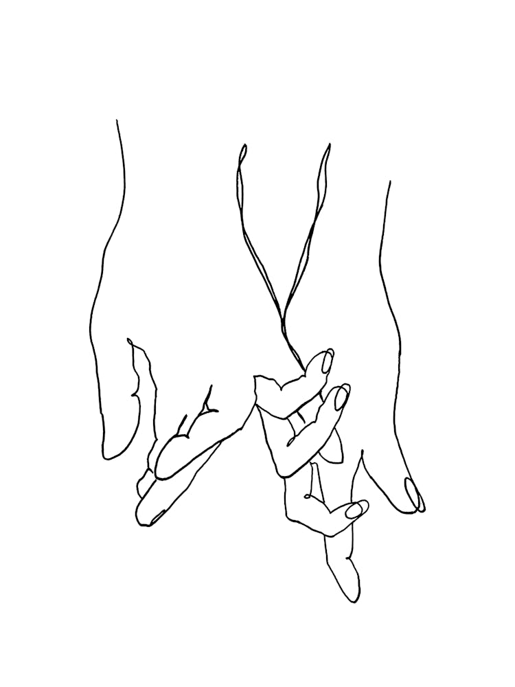 Line Art Hand In Hand