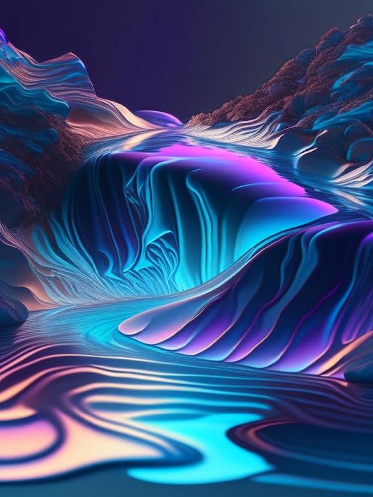 Flowing Water, Waterscape Holographic 1