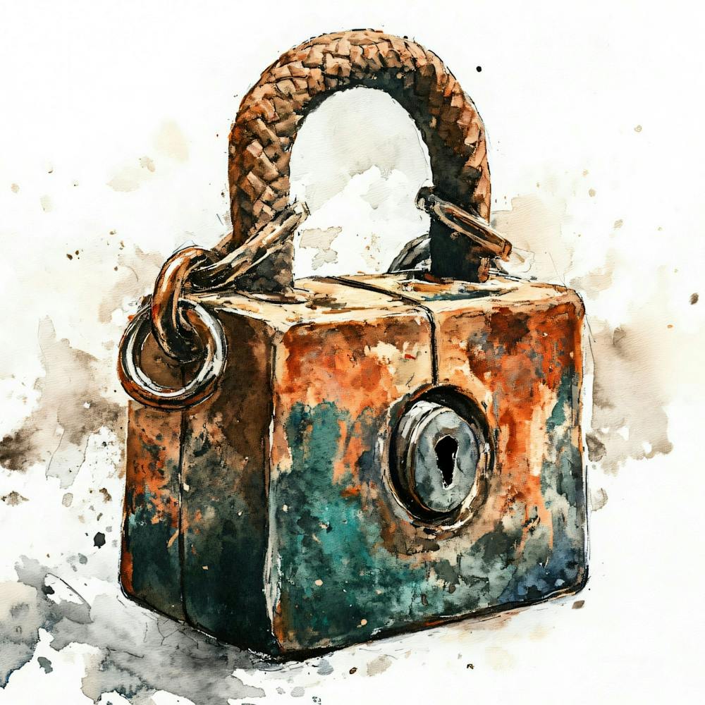 Watercolor Of A Padlock