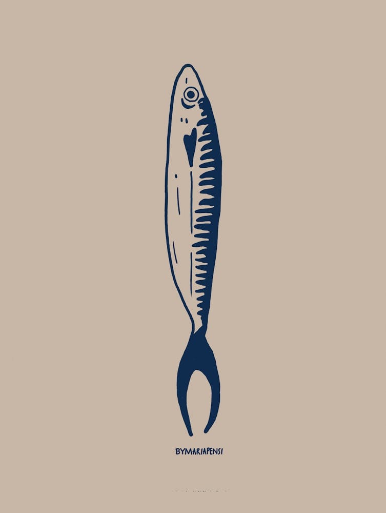 Une sardine en bleu