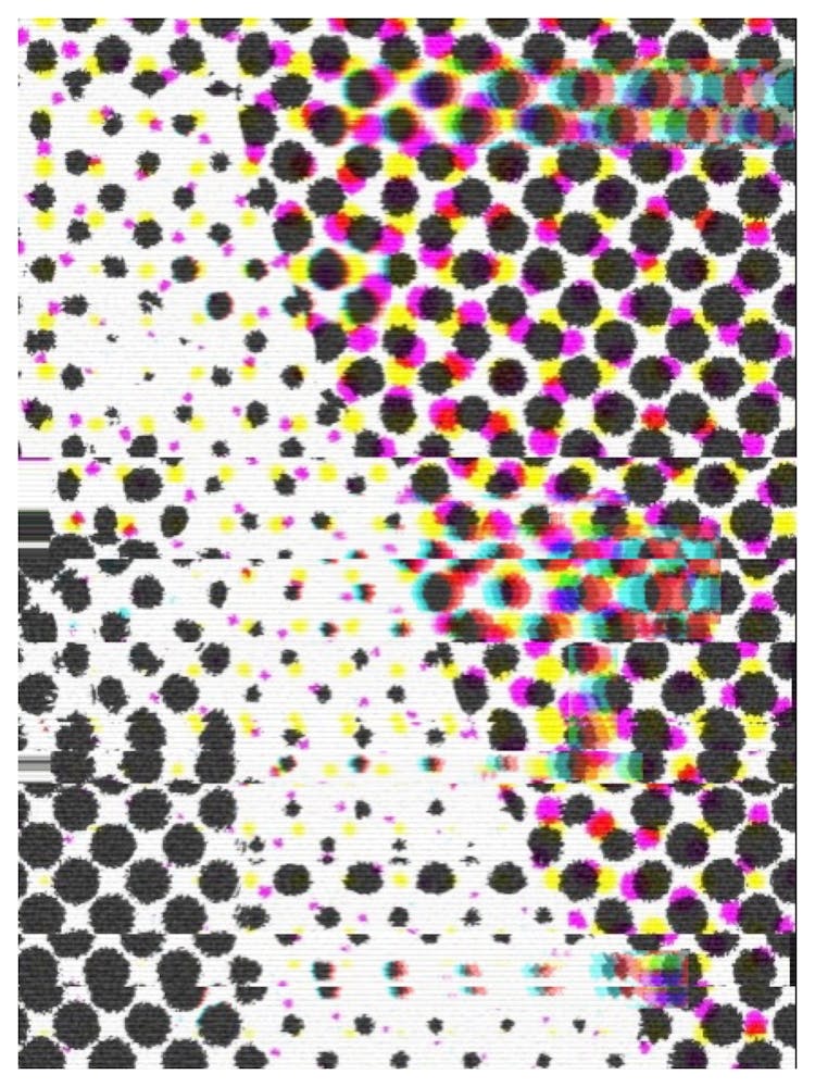 Small Polka Dot GlitchCanvas Print