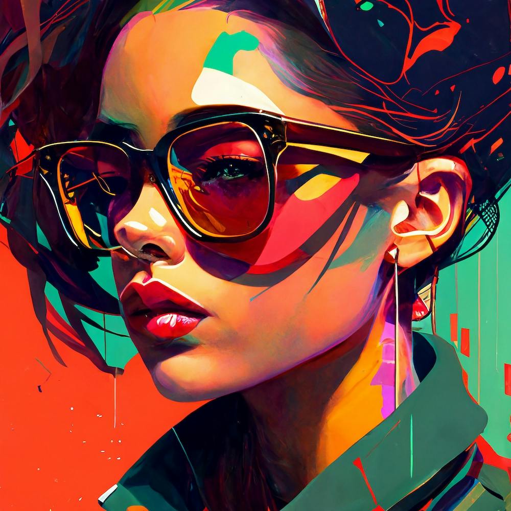 Hip Hop Girl Street Art Style Portrait, Graffiti 2