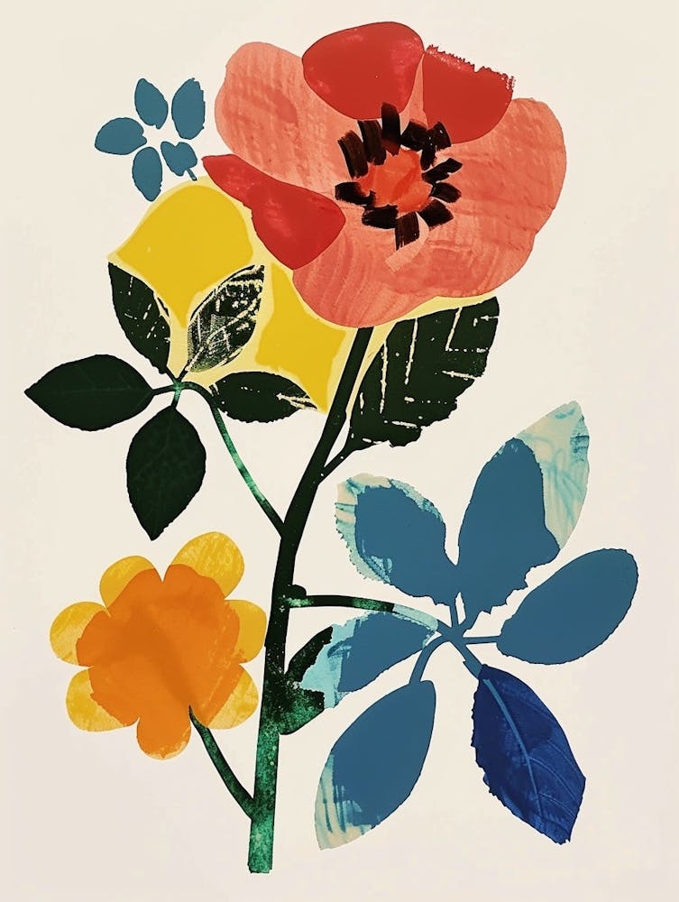 Fleurs peintes Rose 12