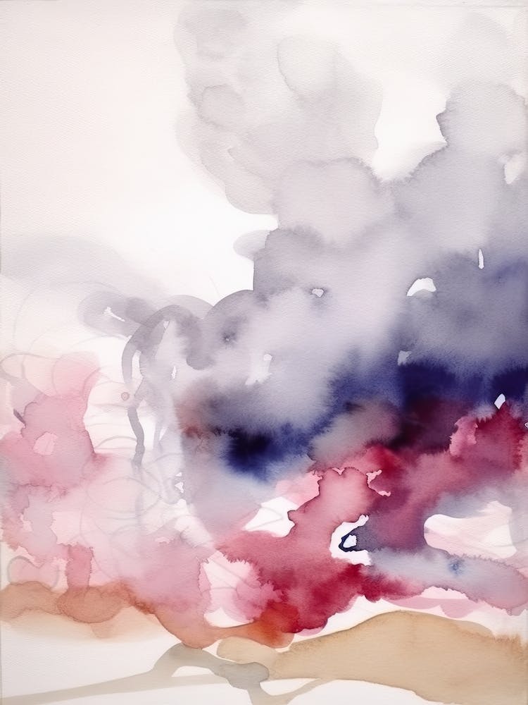 Watercolour Abstract Rose Pink 3