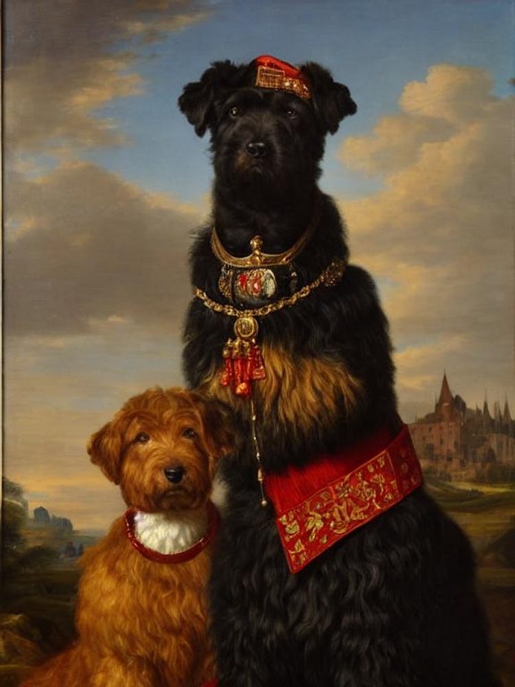 Bouvier Des Flandres Renaissance Portrait Oil Painting