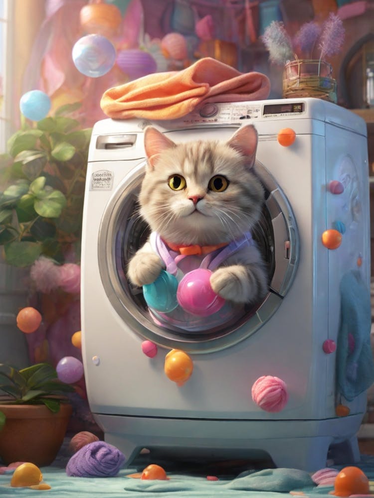 Cat In Washing Machine 10