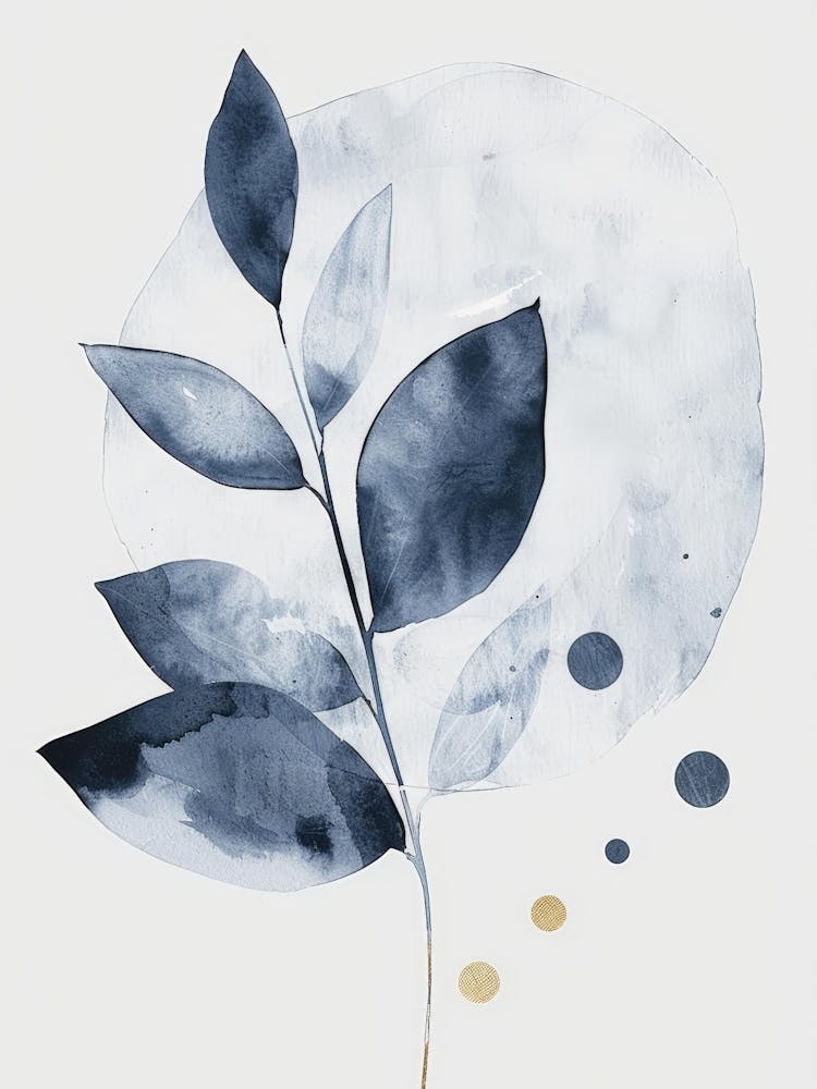 Blue Leaves Canvas Print 3