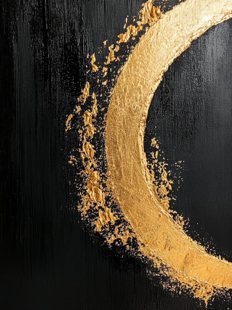 Gold Circle On Black Background