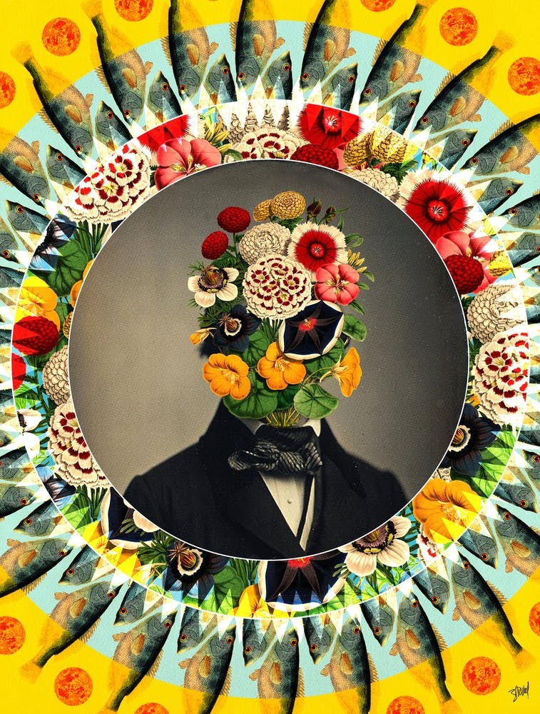 Flowers On His Head